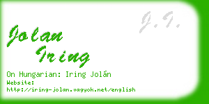 jolan iring business card